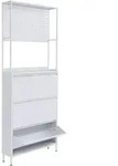 Mendler Schuhschrank HWC-O86, Schuhregal Schuhkipper, 3 Kippf&auml;cher Ablage Haken