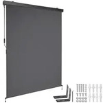 tectake Senkrechtmarkise Eloise mit 2 Wandhaltern - 140 x 250 cm dunkelgrau