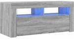 vidaXL TV-Schrank mit LED-Leuchten Grau Sonoma 90x35x40 cm