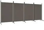 vidaXL 4-tlg. Paravent Anthrazit 346x180 cm Stoff