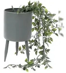 DanDiBo Blumentopf mit F&uuml;&szlig;en Pflanztopf Blumenk&uuml;bel mit Beinen Metall Grau...