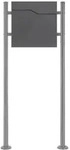 ML-Design ECD Germany Standbriefkasten Silber Edelstahl 120 cm mit Zeitungsfach,
