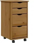 vidaXL Rollschrank mit Schubladen MOSS Honigbraun Massivholz Kiefer