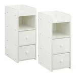 Relaxdays Nachttisch, 2er Set, 2 Schubladen, H x B x T: 55 x 22,5 x 34 cm,