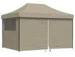 vidaXL Partyzelt Faltbar Pop-Up mit 4 Seitenteilen Taupe
