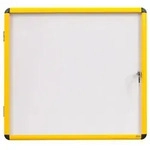 Bi-Office Ultrabrite Magnetvitrine 12xA4, Acryl-T&uuml;r, gelber Rahmen