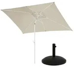 SVITA Sonnenschirm Set mit Schirmst&auml;nder 3x2m Balkonschirm rechteckig Beige