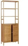 Mendler Hochschrank HWC-B18, Badschrank Badregal Schrank Regal, 2 T&uuml;ren 4