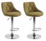 CLP 2er Set Barhocker Lazio Stoff gr&uuml;n