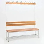 Garderobenbank mit Haken 1-seitig mit Schuhrost HxBxT 170x150x30cm Marke SZAGATO 