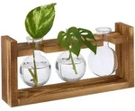 Relaxdays Reagenzglas Vase, runde Glasvasen mit Halterung, Blumen & Pflanzen, HxBxT: