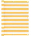 vidaXL Balkonschirm Wei&szlig; und Gelb 120x400 cm Oxford-Stoff Summer Lounge-Modell