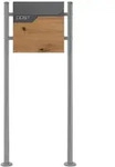 ML-Design ECD Germany Standbriefkasten Silber Edelstahl 120 cm mit Zeitungsfach,