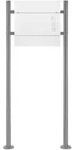 ECD Germany Standbriefkasten Silber Edelstahl 120 cm mit Zeitungsfach,...