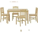 M&ouml;bilia Essgruppe 5-tlg. | 4 St&uuml;hle, 1 Tisch | Kiefer-Holz massiv | B 118 x T...