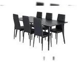 Dipp180x90BLBL Essgruppe Esstisch schwarz und 6 Slim High Back Esszimmerst&uuml;hle...