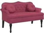 vidaXL Sitzbank mit Kissen Weinrot 120,5x65x75 cm Samt