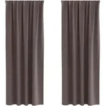 vidaXL Verdunkelungs-Vorh&auml;nge mit Ringen 2 pcs Dunkelbraun