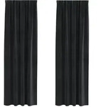 vidaXL Verdunkelungsvorh&auml;nge 2 pcs Schwarz 140 x 245 cm Samt