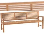 DELUKE Gartenbank Teakbank DAGAD - Holz Teak 220x59x92 cm | Holzbank 220 Cm
