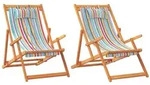 vidaXL Strandst&uuml;hle 2 Stk. Klappbar Mehrfarbig Stoff