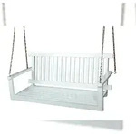 DELUKE Garten-H&auml;ngebank AMELIE - 130cm Breit, Eukalyptus, Wei&szlig; | H&auml;ngebank...
