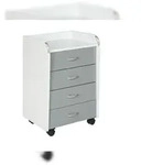 Printi Kommode Rollcontainer 6 Schubladen, 4 Rollen (inkl. 2 mit Stopper) Weiss,