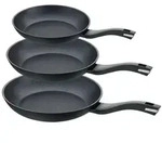 Berndes 3-teiliges Set Bratpfanne 20+24+28 cm, Aluminium, schwarz - Balance&reg;