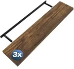 CASARIA&reg; 3x Wandregal 110cm Holz dunkle Eiche Regal