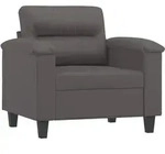 vidaXL Sessel Grau 60 cm Kunstleder