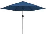 vidaXL Sonnenschirm mit LED-Beleuchtung und Stahl-Mast 300 cm Azurblau