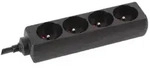 HQ Power Steckdosenleiste, 4 Steckdosen Typ E, Kabel 5 m, 3G1.5, Schrumpfschlauch zum