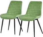 ML-Design &ndash; Esszimmerst&uuml;hle 2er Set Salbei | Samt Sitzfl&auml;che, R&uuml;ckenlehne,