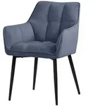 ML-Design Esszimmerstuhl Blau aus Frotteestoff mit dickem gepolsterter Sitz