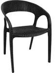 Bolero Rattanst&uuml;hle mit Armlehne aus PP-Rattan in schwarz 4 St&uuml;ck