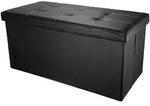 Intirilife Faltbare Sitzbank 78x38x38 cm in LAVA SCHWARZ - Sitzw&uuml;rfel...