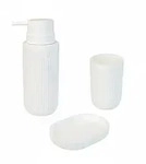 Relaxdays Bad Accessoires, 3-teilig, Seifenschale, Seifenspender,...