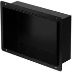 LuxeBath Wandnische Edelstahl 20 &times; 30 &times; 10 cm Schwarz &ndash; Randlose...