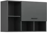 Ebuy24 Free Badschrank Wandh&auml;ngend 1 Klappent&uuml;r, 4 Regale Anthrazit.