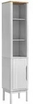 vidaXL Bad hoher Schrank FLORO Wei&szlig; 35 x 30 x 160 cm Massivholz Kiefer