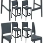 CLP 4er Set Barhocker Jamaica dunkelgrau