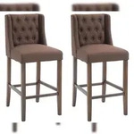 CLP 2er Set Barhocker Cassandra Stoff antik-dunkel braun