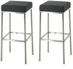 CLP 2er Set Barhocker Montreal Stoffbezug dunkelgrau/edelstahl