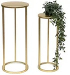 DanDiBo Blumenhocker Metall Gold Rund Blumenst&auml;nder Beistelltisch 96510 2er Set
