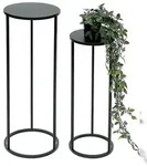 DanDiBo Blumenhocker Metall Schwarz Rund Blumenst&auml;nder Beistelltisch 96316 2er...