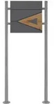 ML-Design ECD Germany Standbriefkasten Silber Edelstahl 120 cm mit Zeitungsfach,