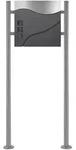 ECD Germany Briefkasten mit Zeitungsfach Anthrazit-Silber aus Edelstahl mit...