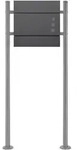ECD Germany Standbriefkasten Silber Edelstahl 120 cm mit Zeitungsfach,...