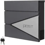 ML-Design Briefkasten 37 x 37 cm Anthrazit/Silber, Edelstahl pulverbeschichtet,...