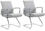 SVITA OFFICE COMFORT 2er Set Besucherstuhl Freischwinger-Stuhl mit Armlehne